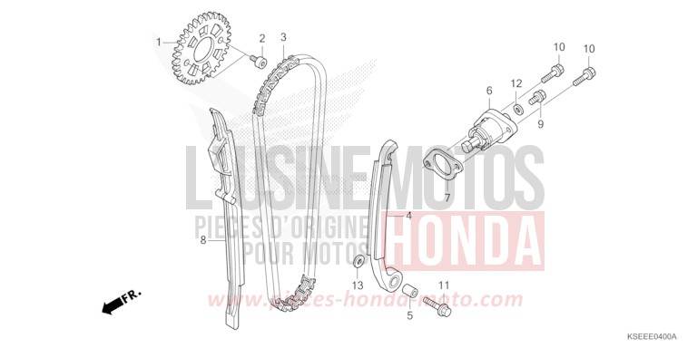 NOCKENWELLENKETTE/SPANNVORRICHTUNG von CRF150R "Big Wheels" EXTREME RED (R292) von 2018